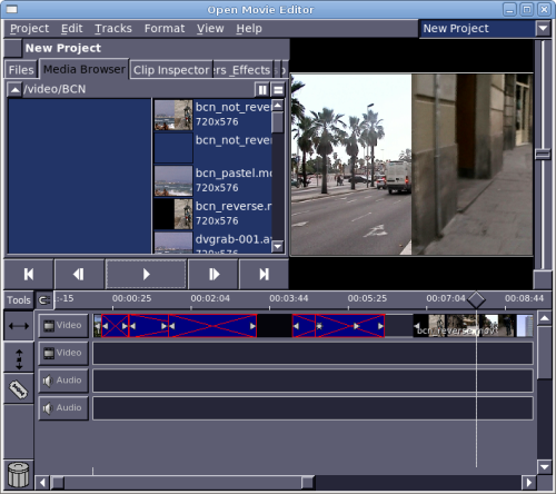 Screenshot of Open Movie Editor