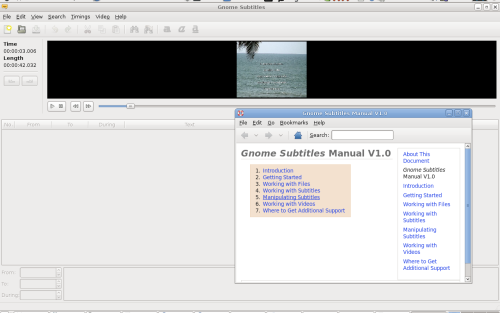 Screenshot of Gnome Subtitles